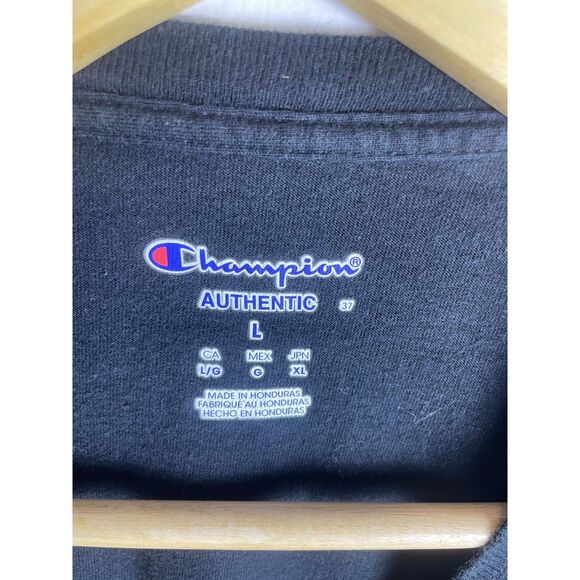 Champion Authentic Black Tee – Classic Minimal Logo – Size L - Picture 3 of 3